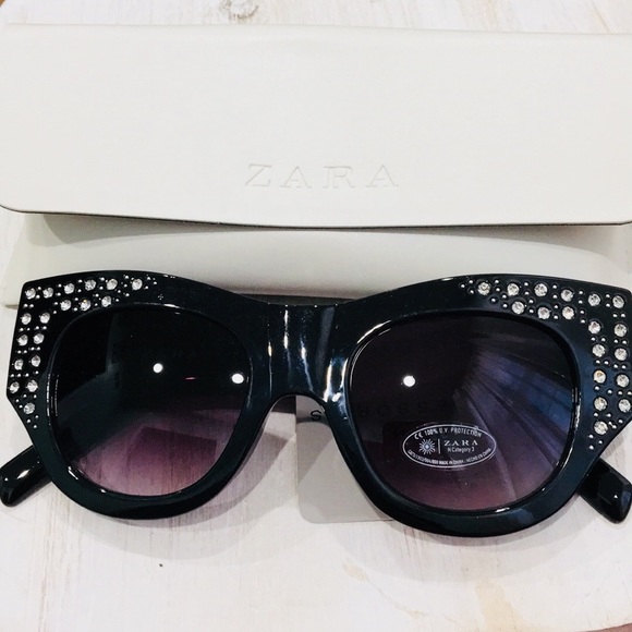 Zara Accessories Nwt Zara Sunglasses With Encrusted Metal Poshmark